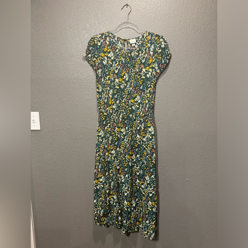 Green floral dress